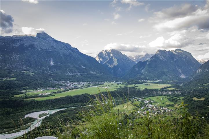 The view of the Soča valley and Bovec city